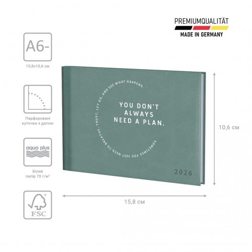 Щотижневик 2026 кишеньк Torino Trend бірюз. холодний (BRUNNEN ДК)