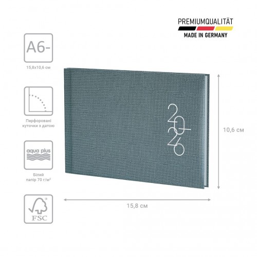 Щотижневик 2026 кишеньк Linesse нічний синій (BRUNNEN ДК)