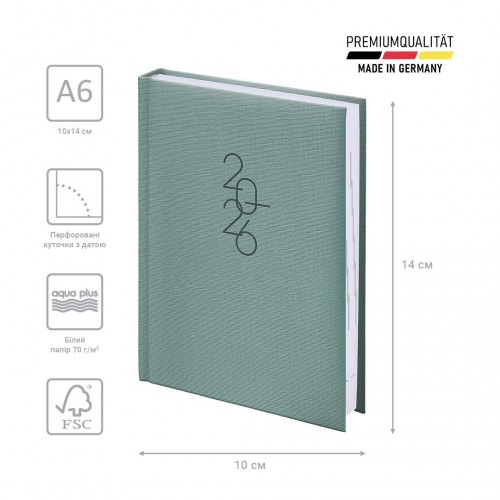 Щоденник 2026 кишеньковий Linesse морський зелений (BRUNNEN ДК)