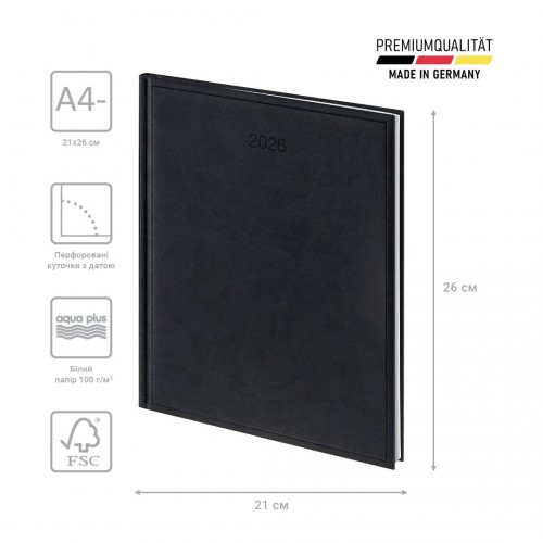 Еженедельник 2026 Бюро Torino слп/т черный (BRUNNEN ДК)