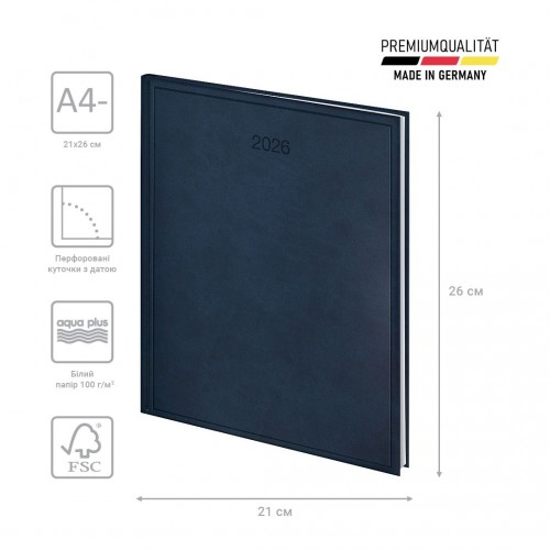 Щотижневик 2026 Бюро Torino слп/т синій (BRUNNEN ДК)