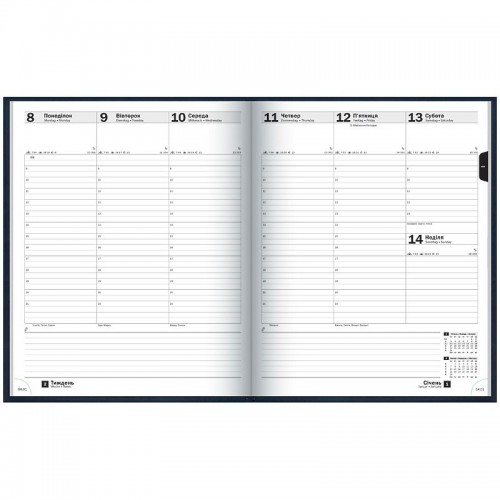 Щотижневик 2026 Бюро Torino слп/т синій (BRUNNEN ДК)