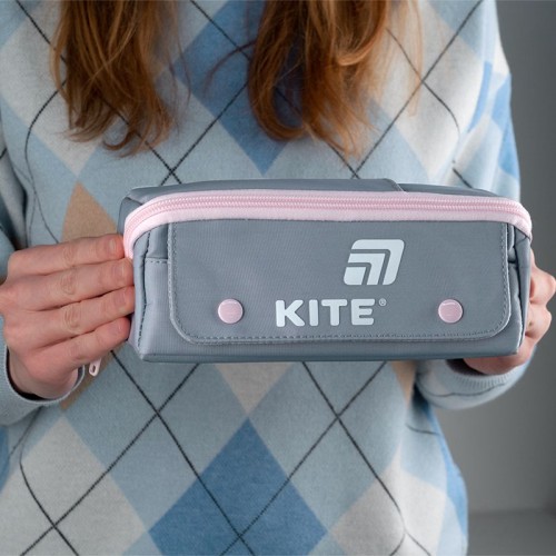 Пенал Kite 2702-1 серо-розовый (Kite)