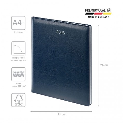 Щотижневик 2026 Бюро Soft ср/т синiй (BRUNNEN ДК)