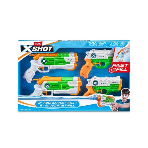 Набор водных бластеров "X-Shot. Fast Fill Combo. Pack 2. Micro And 2 Nano" (ZURU)