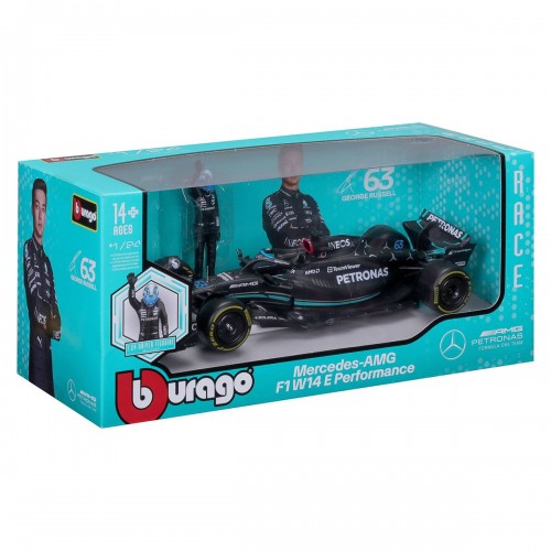 Автомодель з фігуркою - Mercedes-AMG F1 W14 E Performance (1:24) (Bburago)