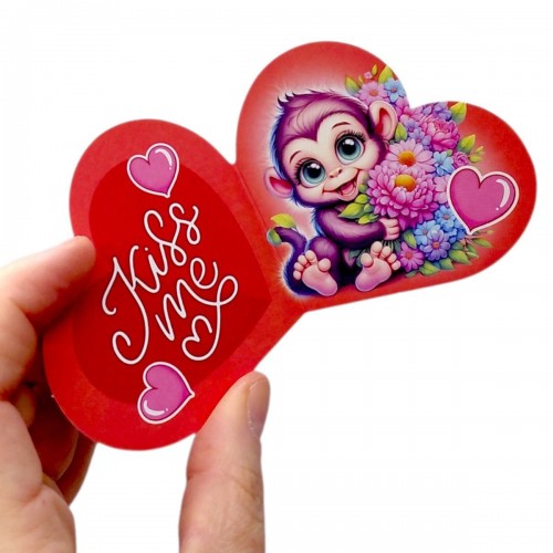 Открытка поздравительная "Валентинка" 13,1х7,1 см (10 штук) (FIESTA)