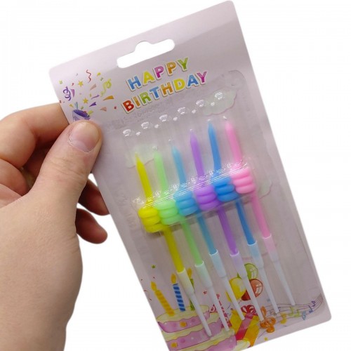 Свічка для торта "Макарунхвилі" 6шт.*12см (MiC)