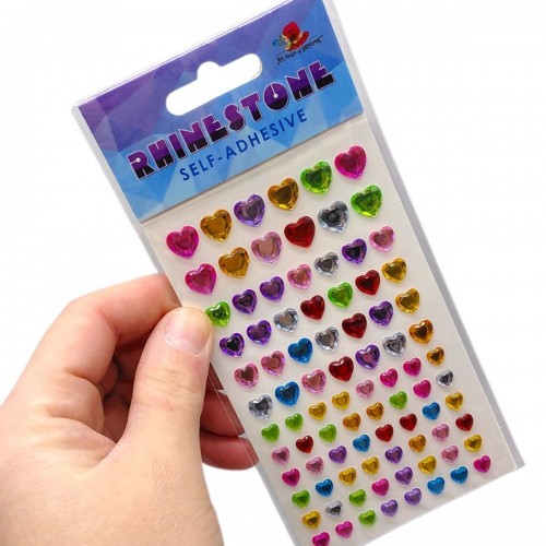 Стразы самоклеящиеся, "Сердечки" 13х7,5 см (MiC)