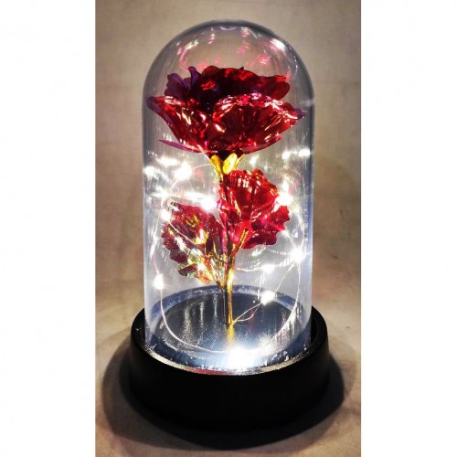 Роза в колбе, с подсветкой (красная) (MiC)