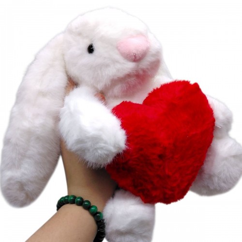 Мягкая игрушка "Зайка с сердцем" 23 см (БЕЛЫЙ) (Копиця)