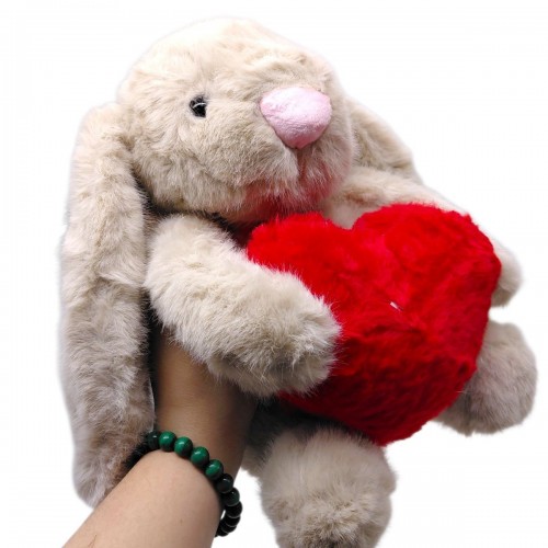 Мягкая игрушка "Зайка с сердцем" 23 см (КОРИЧНЕВЫЙ) (Копиця)