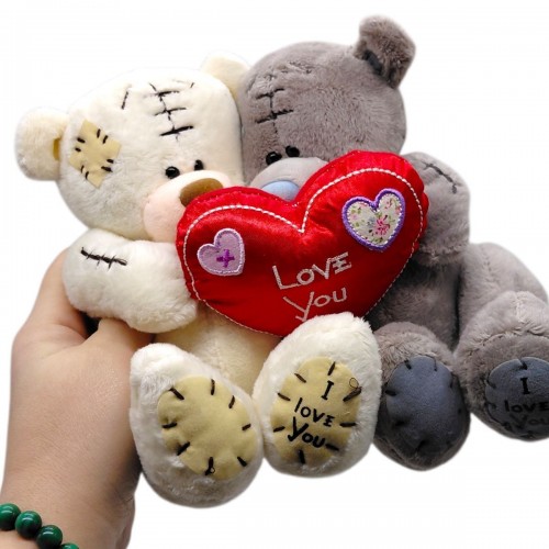 Мягкие игрушки "Пара Мишек" 16 см (СЕРЫЙ+БЕЛЫЙ) (MiC)