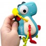 Погремушка "Динозавр" (поп-ит, резиновые прорезыватели и элементы для перетаскивания) (БИРЮЗОВЫЙ) (MiC)