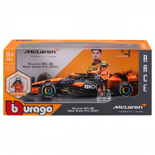 Автомодель с фигуркой - McLaren MCL38 (1:24) (Bburago)