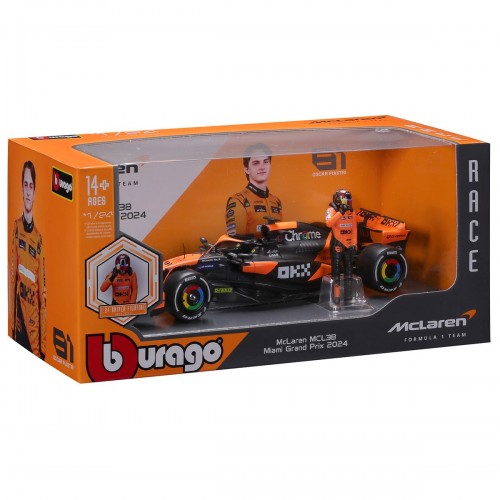 Автомодель с фигуркой - McLaren MCL38 (1:24) (Bburago)