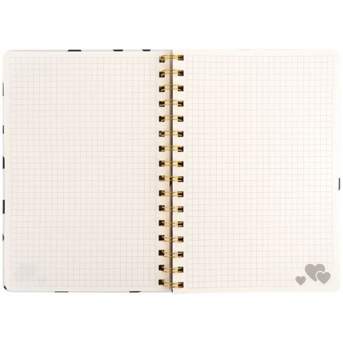 Блокнот на спирали твердая обл., А5, 80 арк.,кл., Black&White (Axent)