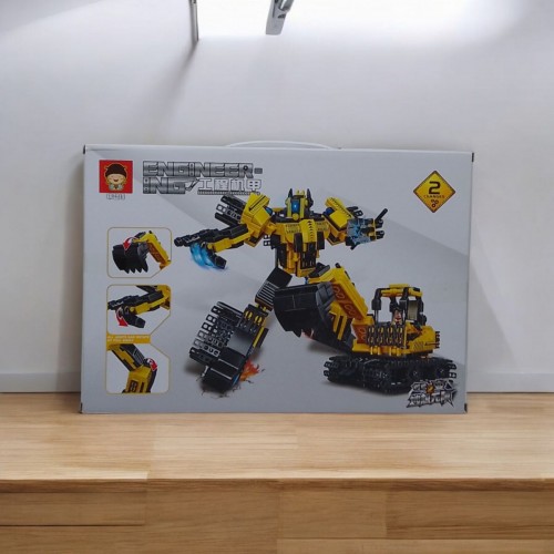 Конструктор "Трансформер-спецтехника экскаватор”, 436 элементов, фигурка героя, в коробке (MiC)