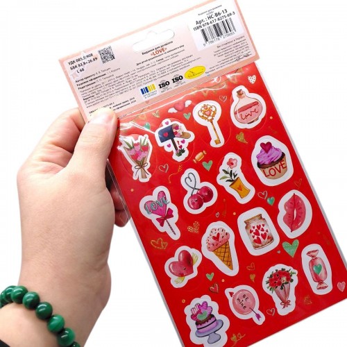 Видання для дозвілля Набір наліпок "Love" В6, 2 арк. (микс) (MiC)