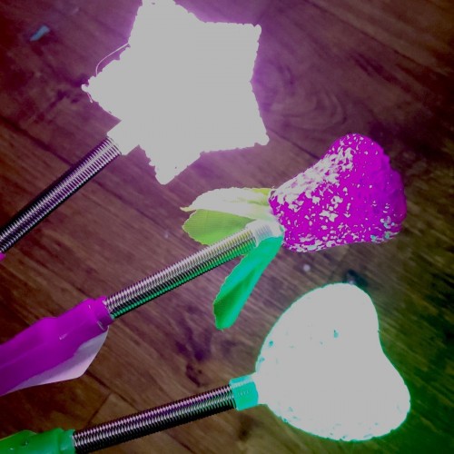 Палочка светяшка, праздничная (микс видов: сердечко, цветок, звездочка) ЗЕЛЕНАЯ (MiC)