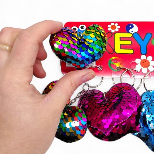 Брелок "Сердечко" паєтки (12 шт) (MiC)