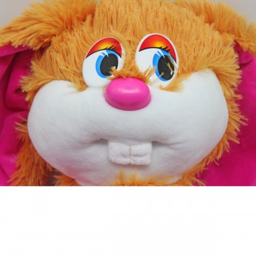 Мягкая игрушка "Зайка-коротышка", 30 см, рыжий с малиновым (Nikopol)