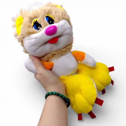 Мʼяка іграшка "Коротишка кіт", 14х20х24 (ЖОВТИЙ) (Nikopol)