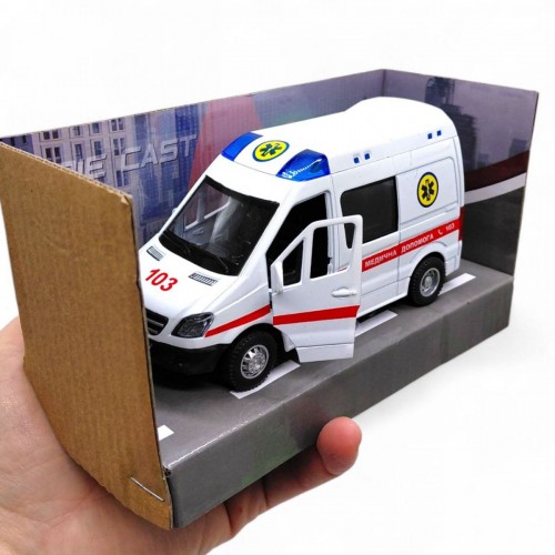 Машина металева "Автопром. Швидка допомога" короб.17*14*6,5 см (Автопром)