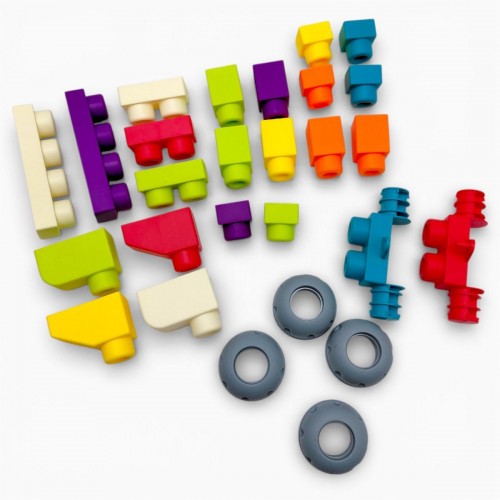 Конструктор, 30 деталей, м'який пластик (ЧЕРВОНИЙ) (HC TOYS)