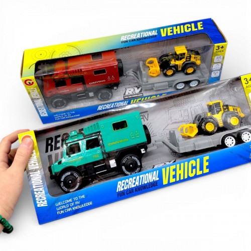 Автовоз інерційний, з трактором, в коробці (БІРЮЗОВИЙ) (MiC)