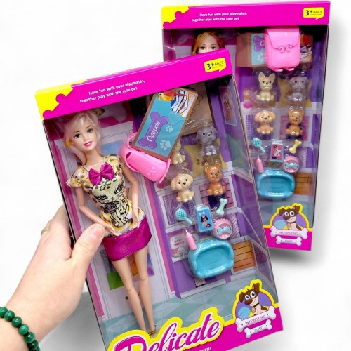 Лялька ВИД 1 (висота 30 см, суглоби на шарнірах, 4 фігурки улюбленців, аксесуари для них, зйомне взуття) ВИД 2 (MiC)