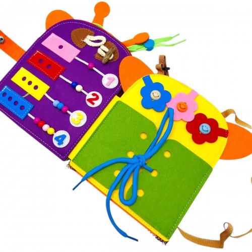 Логическая папка (фетр, часы, застежки, счеты, шнуровка, ремешок) (MiC)