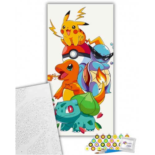 Картина по номерах аніме "Круті покемони" 40х80 см (art craft)