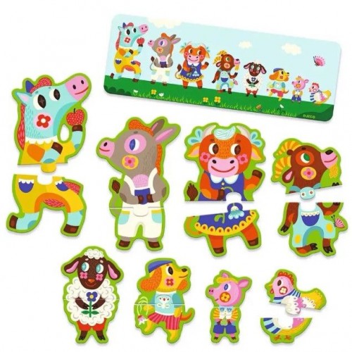 Дуо-пазл "Великі та малі на фермі" (Djeco)