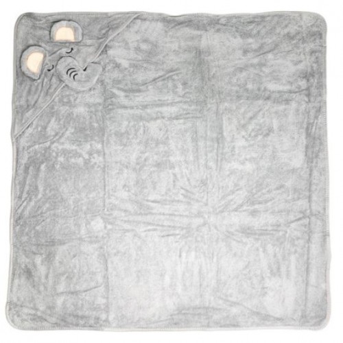 Дитячий рушник з капюшоном "СЛОН", розмір 80*80 см (СІРИЙ) (Mega Zayka)