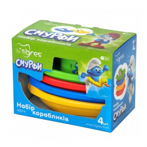 Набір корабликів 4 шт., СМУРФИ (TIGRES)