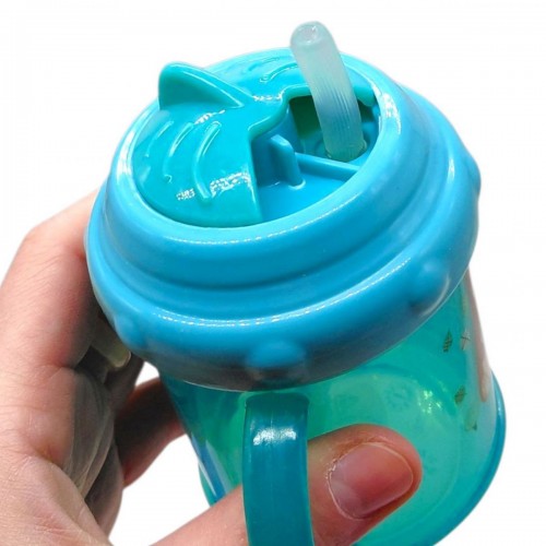 Поїлка-непроливайка з ручками та силіконовою трубочкою 200 мл.(РОЖЕВА) (Lindo)