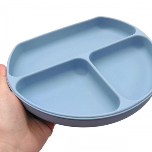 Тарелка секционная силикон (ЗЕЛЕНАЯ) (Lindo)