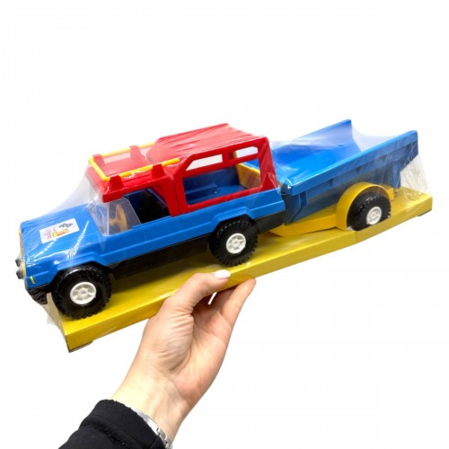 Машина "Мерс с коневозом" (желтый + красный катер) (Wader)