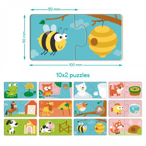 Пазл ДУО «Звірята та їх домівки» (Dodo)