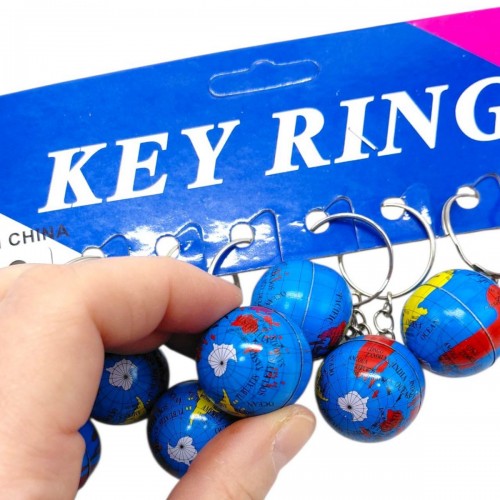 Брелок Глобус, металлический, 6,5 см (12 шт) (MiC)