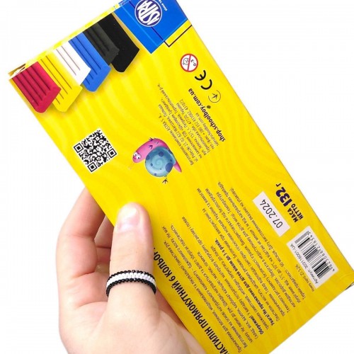 Пластилін прямокутний 6 кольорів (школярик)