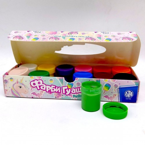 Фарби гуашеві Unicorn 12 кольорів по 20 мл (школярик)