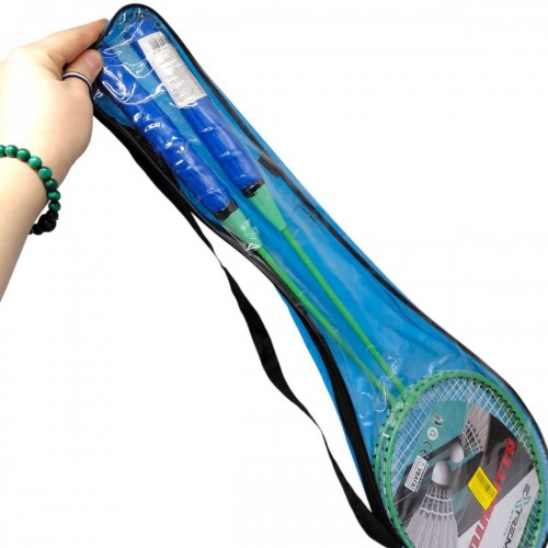 Бадмiнтон 2 ракетки (волосінь) у чохлі 65 см (БЛАКИТНИЙ) (MiC)
