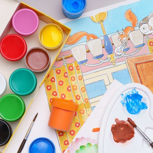 Краски гуашевые 10 цветов (разные цвета) (Astra)