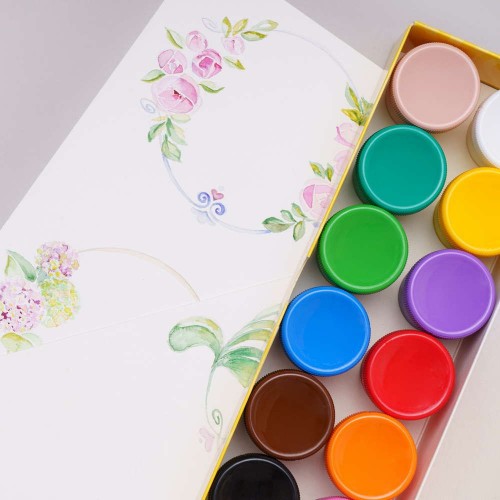 Краски гуашевые 12 цветов (разные цвета) (Astra)