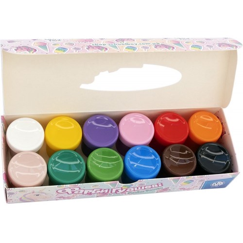 Краски гуашевые Unicorn 12 цветов по 20 мл (МІС)