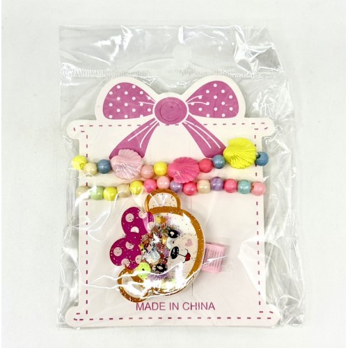 Набір аксесуарів - 3 штуки, браслети/заколка (МІКС ВИДІВ) (MiC)