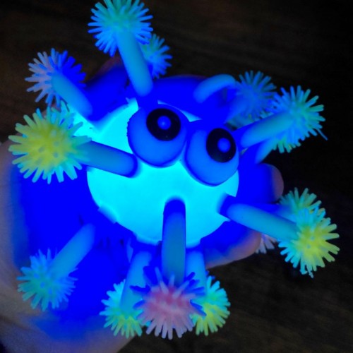 Игрушка-антистресс Лохматик-осьминожка, с подсветкой (РОЗОВАЯ) (MiC)