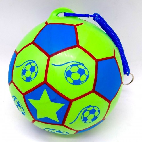 Мяч резиновый, диаметр 17 см, карабин с пружинкой, ЗЕЛЕНЫЙ (MiC)